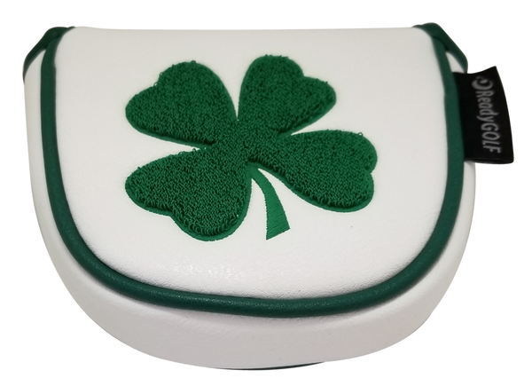 Lucky Clover Embroidered Putter Cover by ReadyGOLF - Mallet