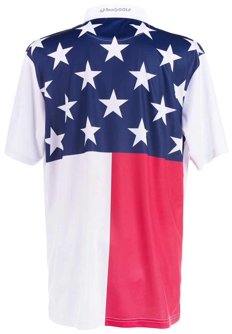 USA Living in America Mens Golf Polo Shirt by ReadyGOLF