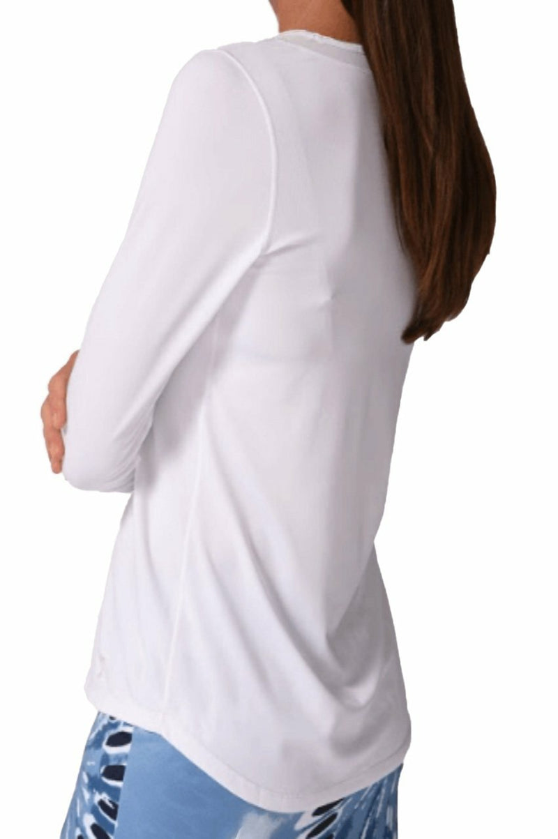 Golftini Women's White Long Sleeve Mesh Trim Top (Size Small) SALE