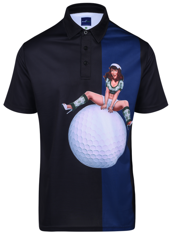 Bombs Away Mens Pin-Up Golf Polo Shirt by ReadyGOLF