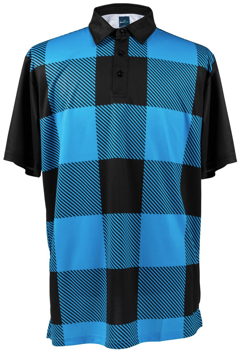 Lumberjack Black & Blue Mens Golf Polo Shirt by ReadyGOLF