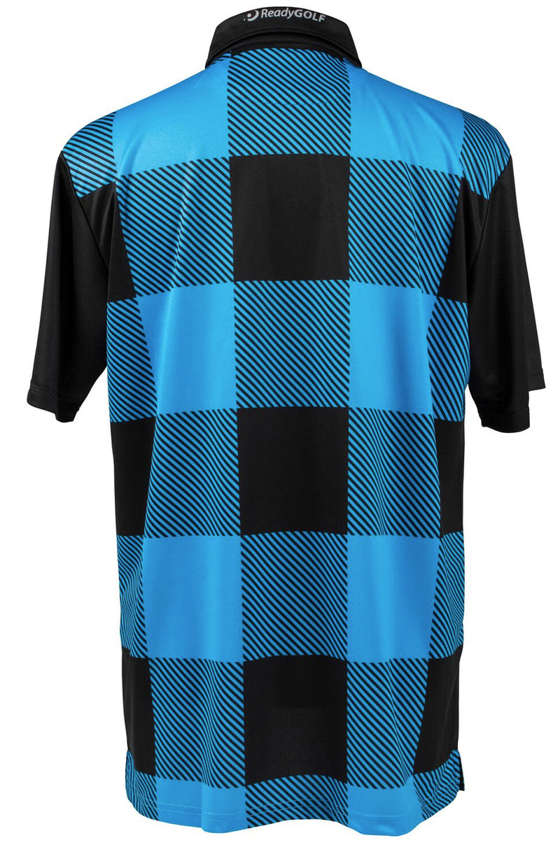 Lumberjack Black & Blue Mens Golf Polo Shirt by ReadyGOLF
