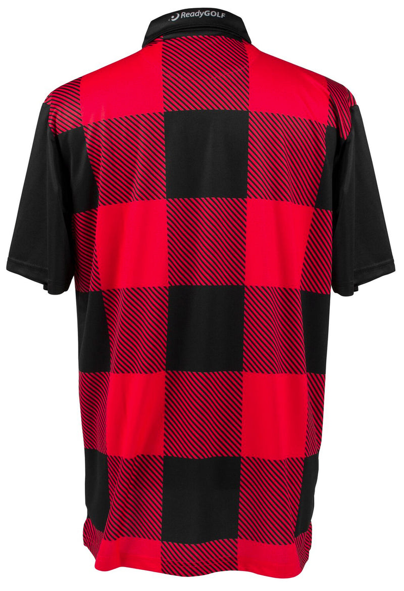Lumberjack Red & Black Mens Golf Polo Shirt by ReadyGOLF