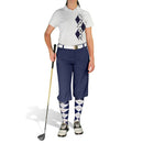 Golf Knickers: Ladies Argyle Paradise Golf Shirt - Navy/White Clothing