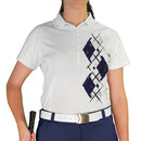 Golf Knickers: Ladies Argyle Paradise Golf Shirt - Navy/White Clothing