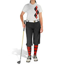 Golf Knickers: Ladies Argyle Paradise Golf Shirt - Black/Red Clothing