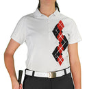 Golf Knickers: Ladies Argyle Paradise Golf Shirt - Black/Red Clothing