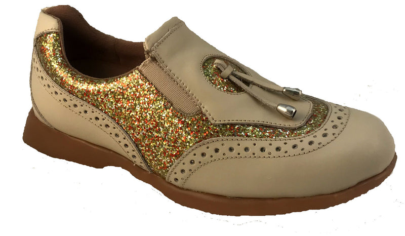Sandbaggers: Women's Golf Shoes - Madison II Gold Sparkle
