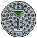 ReadyGolf: Martini (Green Apple) Ball Marker & Hat Clip with Crystals