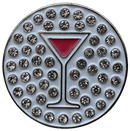 ReadyGolf: Martini (Pink Cosmopolitan) Ball Marker & Hat Clip with Crystals