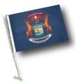 SSP Flags: Car Flag with Pole - State of Michigan