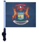 SSP Flags: 11x15 inch Golf Cart Flag with Pole - State of Michigan