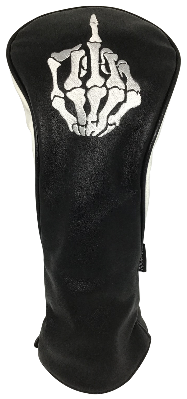 Skeleton Bone Middle Finger Embroidered Headcover -  Driver