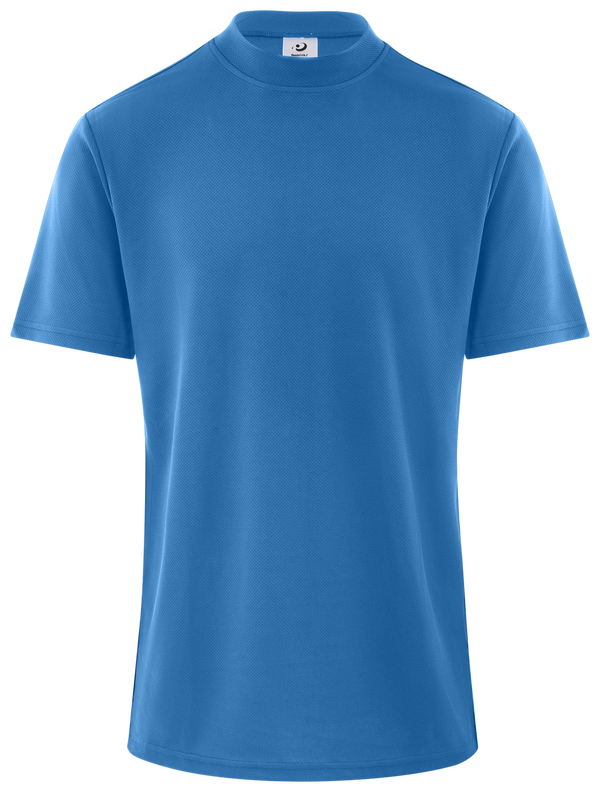 ReadyGOLF Mens Mock Neck Coolmax Polo Shirt - Blue