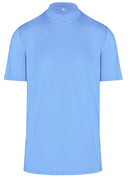 ReadyGOLF Mens Mock Neck Stretch Fit Polo Shirt - Blue