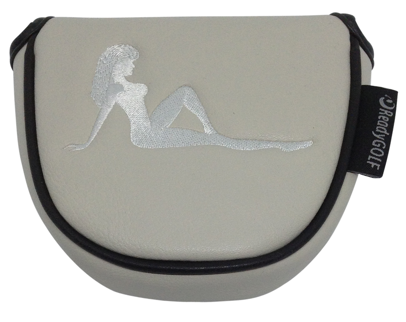 Mudflap Girl Embroidered Grey Putter Cover by ReadyGOLF - Mallet