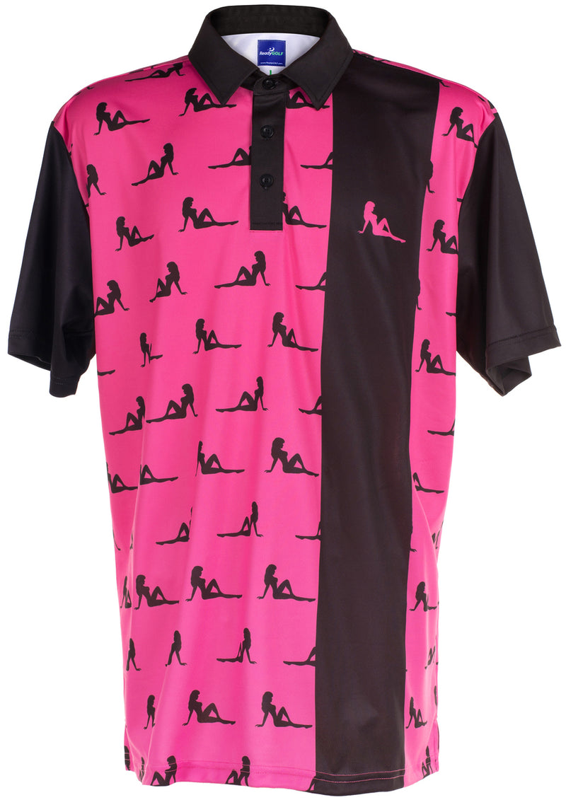 Mudflap Girls (Pink) Mens Golf Polo Shirt by ReadyGOLF