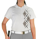 Golf Knickers: Ladies Argyle Paradise Golf Shirt - Taupe/White Clothing