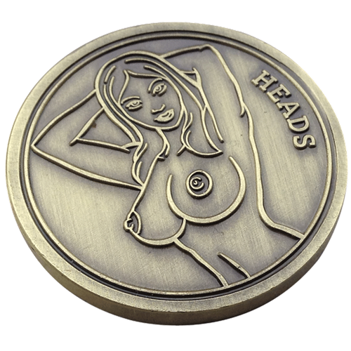 ReadyGolf: Naked Lady Heads or Tails Flip Coin Ball Marker & Hat Clip