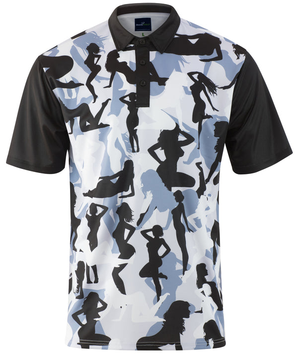 Naked Lady Camo Mens Golf Polo Shirt by ReadyGOLF