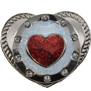 Navika: Swarovski Crystals Kicks Candy Shoe Ball Marker - Round Red Heart