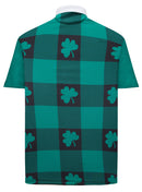 Shamrock Plaid Mens Golf Polo Shirt by ReadyGOLF