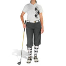 Golf Knickers: Ladies Argyle Paradise Golf Shirt - Charcoal/White Clothing