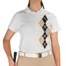 Golf Knickers: Ladies Argyle Paradise Golf Shirt - Khaki/Black Clothing