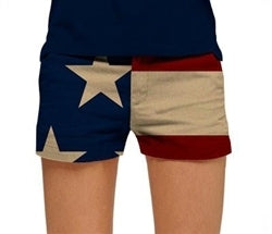 Loudmouth Golf Womens Mini Shorts - Old Glory - Size 0