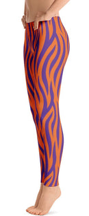 ReadyGOLF: Orange & Purple Tiger Stripes Women's All-Over Leggings