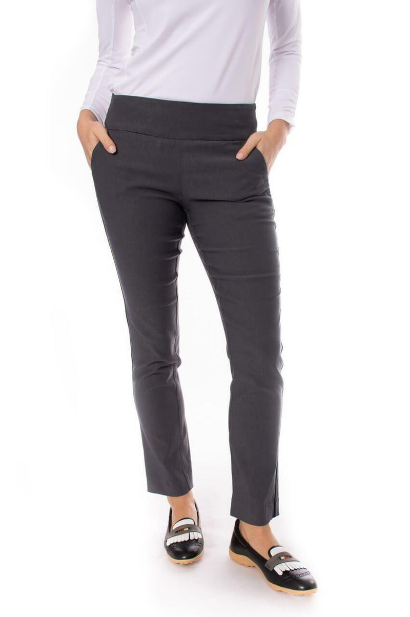 Golftini: Women's Trophy Pull-On Stretch Twill Pant - Charcoal