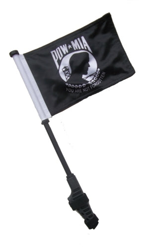 SSP Flags: Small 6x9 inch Golf Cart Flag with EZ On/Off Pole Bracket - POW MIA