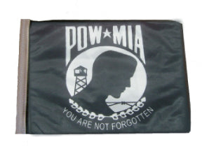 SSP Flags: 11x15 inch Golf Cart Replacement Flag - POW MIA with Pole