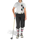 Golf Knickers: Ladies Argyle Paradise Golf Shirt - Black/Pink/White Clothing