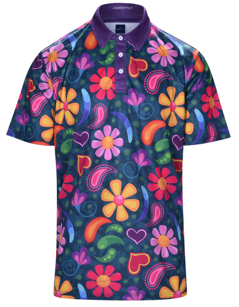 Paisley Love Men's Golf Polo Shirt | Hippie | ReadyGOLF