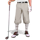 Golf Knickers: Mens 'Par 3' Microfiber Golf Knickers - Taupe Clothing