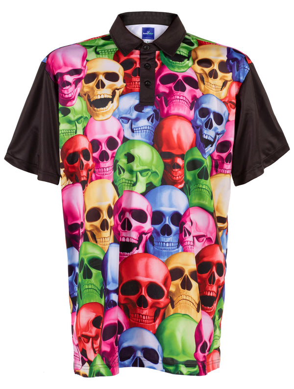 Pile of Skulls Mens Golf Polo Shirt by ReadyGOLF