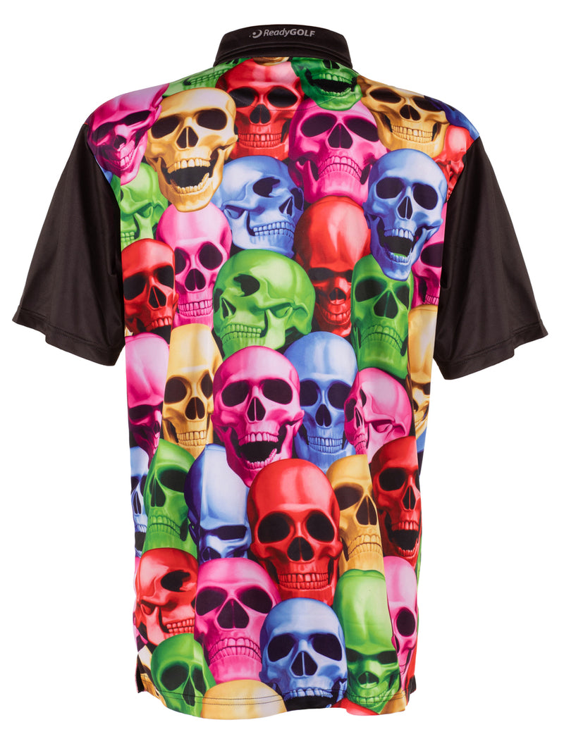 Pile of Skulls Mens Golf Polo Shirt by ReadyGOLF