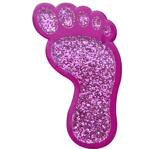 ReadyGolf: Glitter Ball Marker & Hat Clip - Foot Print (Pink)