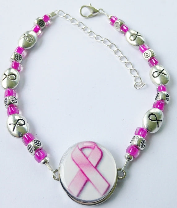One Putt Designs - Breast Cancer Awareness Ribbon Ball Marker Ankle Bracelet