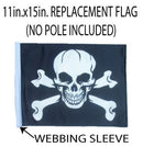 SSP Flags: 11x15 inch Golf Cart Replacement Flag - Pirate Skull & Cross Bones