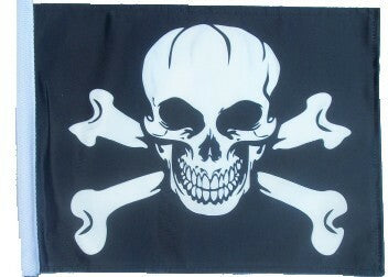SSP Flags: 11x15 inch Golf Cart Replacement Flag - Pirate Skull & Cross Bones