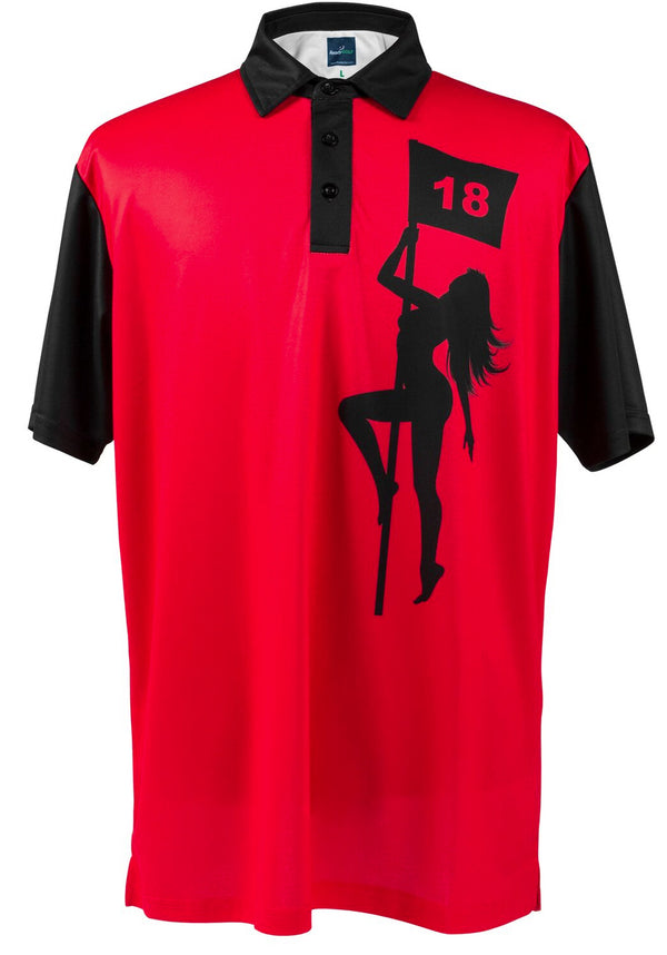 Pole Dancer (Red) Mens Golf Polo Shirt by ReadyGOLF