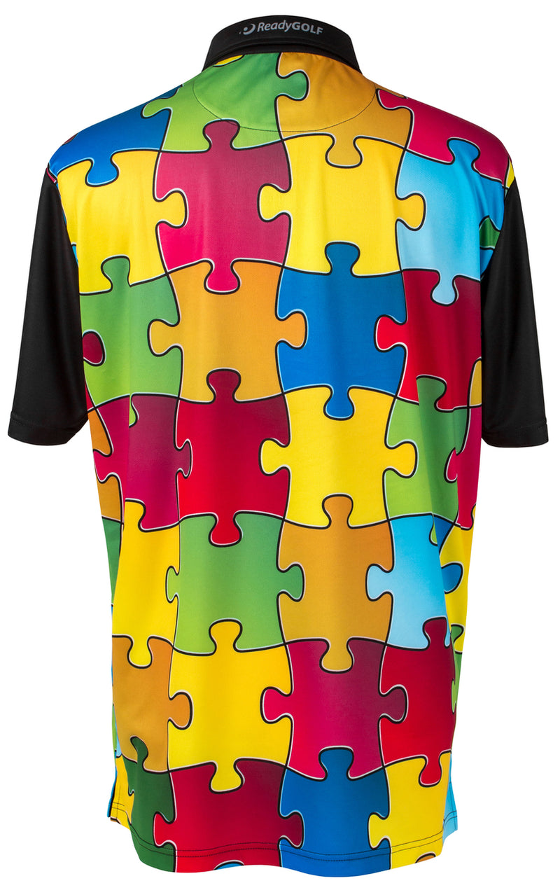 Puzzled Mens Loud Golf Polo Shirt by ReadyGolf