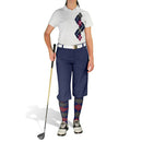 Golf Knickers: Ladies Argyle Paradise Golf Shirt - Navy/Maroon/Charcoal Clothing