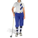 Golf Knickers: Ladies Argyle Paradise Golf Shirt - Royal/Black/White Clothing