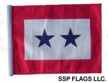 SSP Flags: 11x15 inch Golf Cart Replacement Flag - Two Blue Star