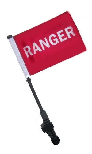 SSP Flags: Small 6x9 inch Golf Cart Flag with EZ On/Off Pole Bracket - Ranger