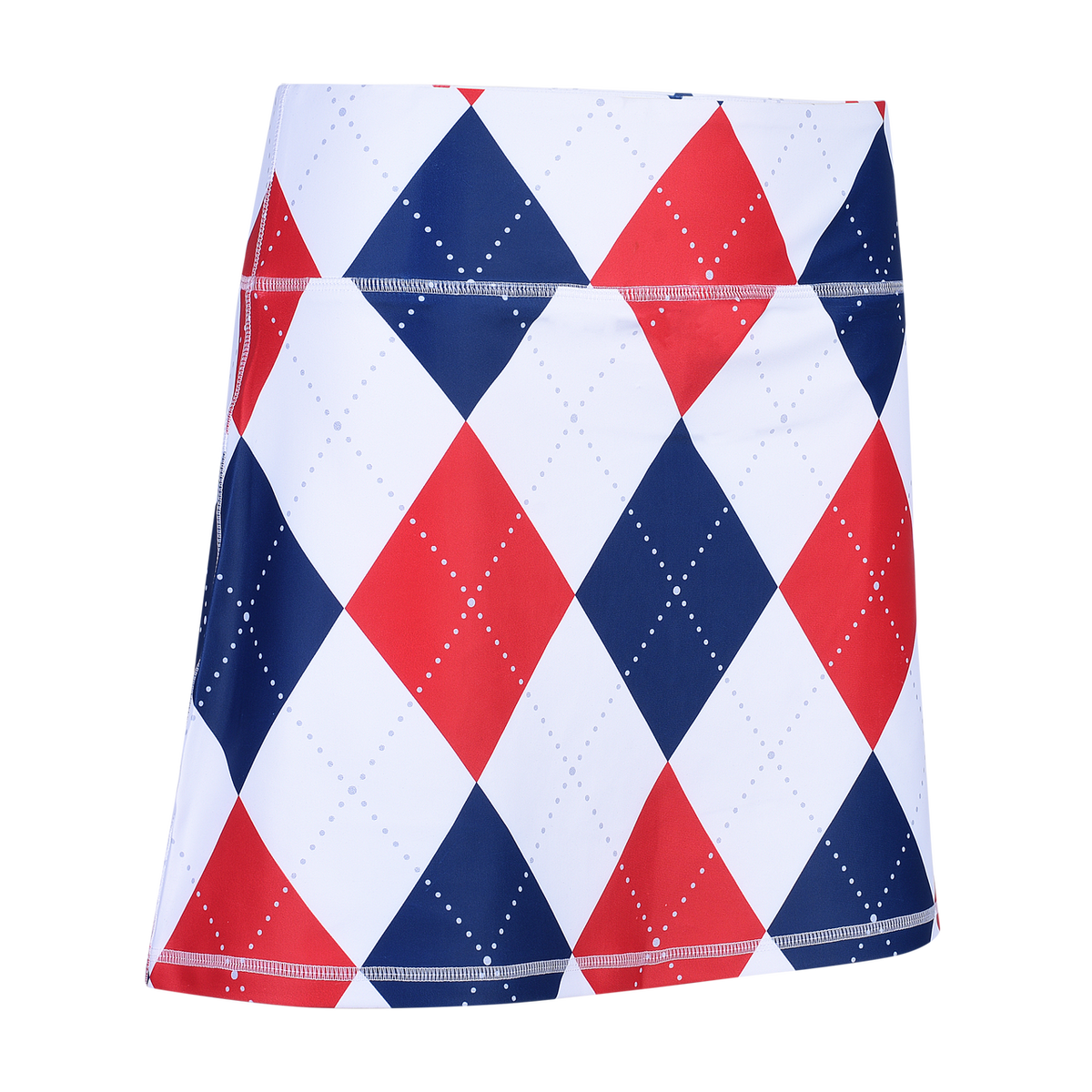 Classic Argyle Red, White & Blue Ladies Golf Active Skort X-Small