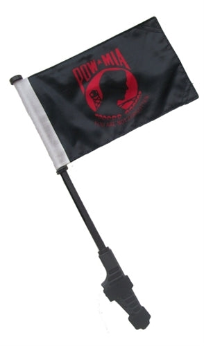 SSP Flags: Small 6x9 inch Golf Cart Flag with EZ On/Off Pole Bracket - Red POW MIA